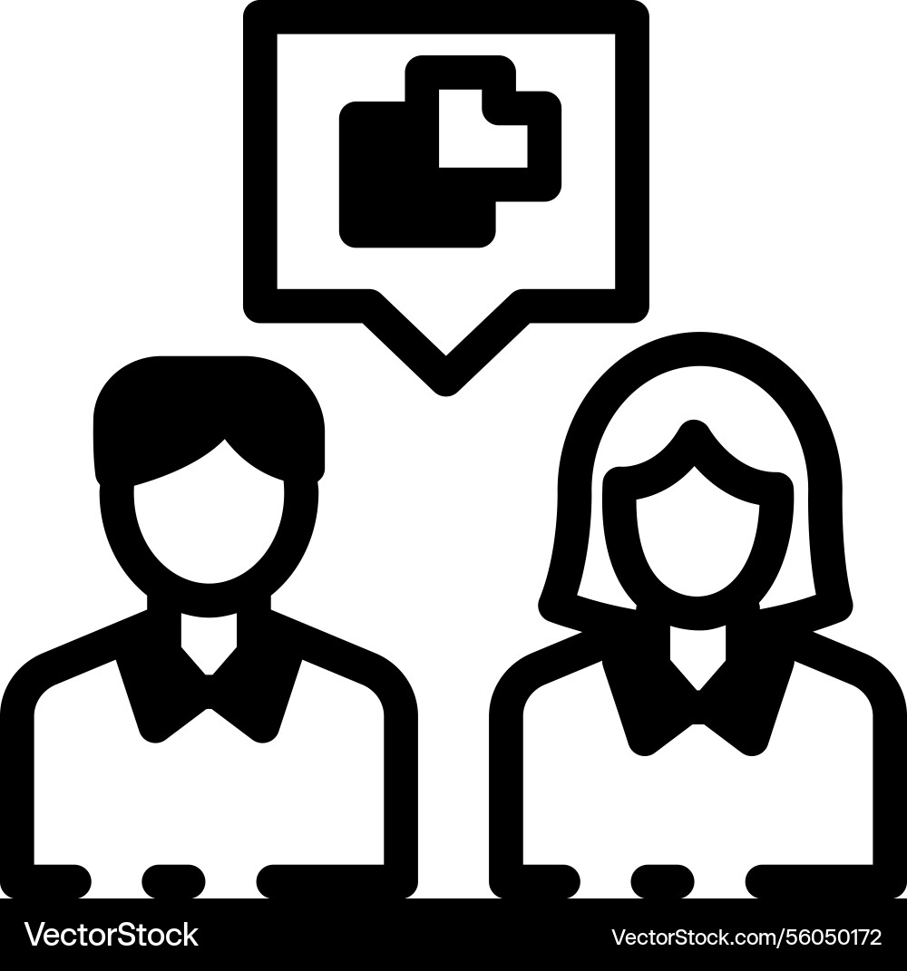 Business chat between two characters line style i Vector Image
