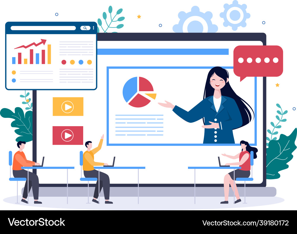 Business online training seminar or courses Business online training seminar or courses vector image