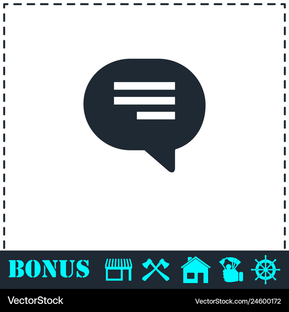 Chat icon flat Royalty Free Vector Image - VectorStock