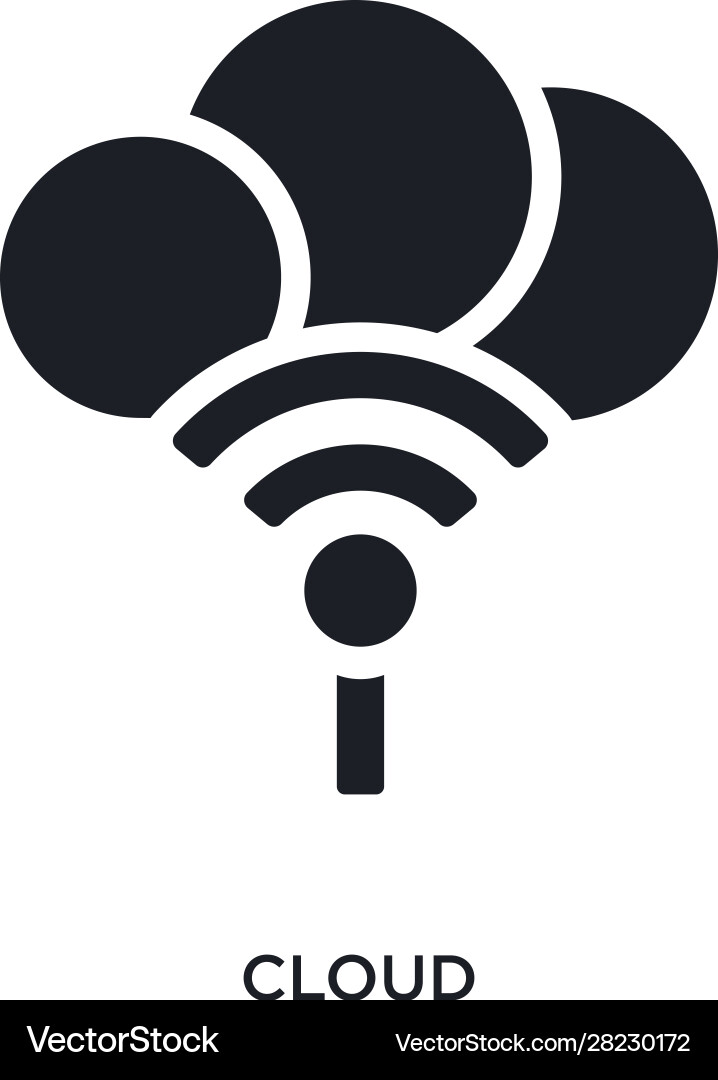 Cloud isolated icon simple element from electrian vector image