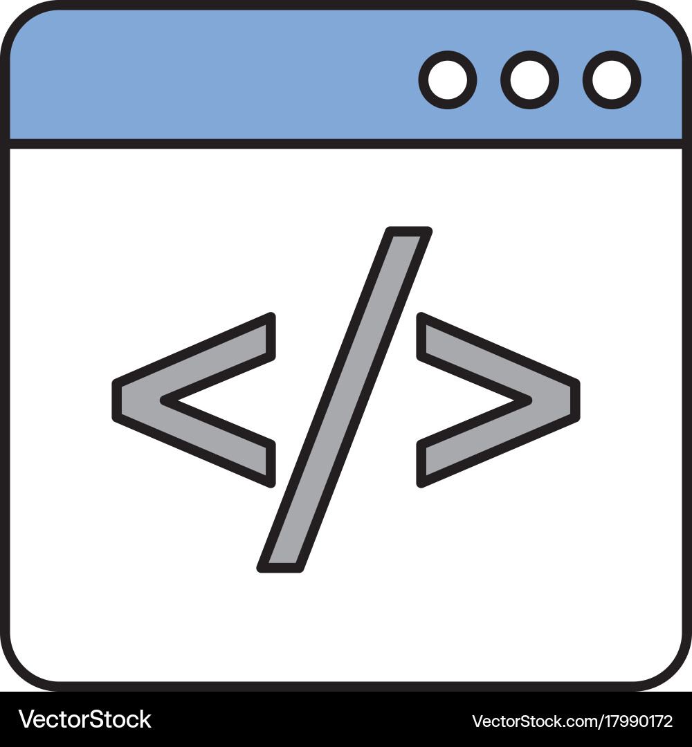 Entwicklung der Webprogrammierung von Codierungsfenstern Vektorbild