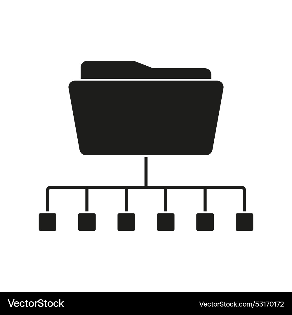 Folder hierarchy icon file management symbol vector image