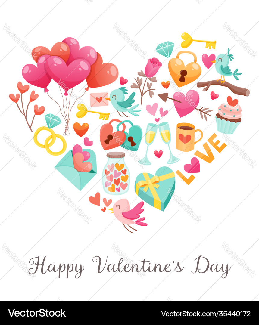 Happy valentines day greeting card Happy valentines day greeting card vector image