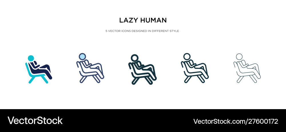 Lazy human icon in different style two colored Lazy human icon in different style two colored vector image