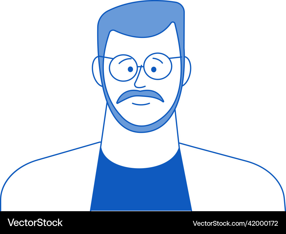 Man in glasses portrait generic web avatar image Vector Image