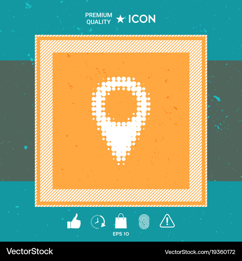 Map pointer halftone logo Vector Image