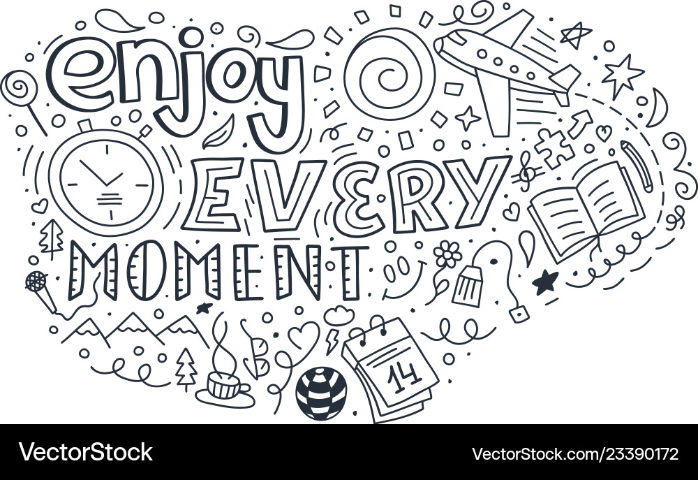 Modern abstract design template with enjoy every vector image