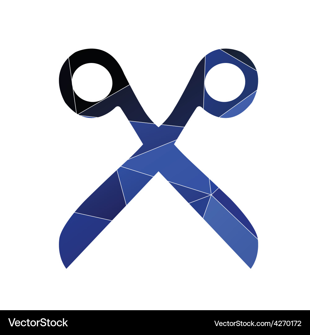 Scissors icon abstract triangle vector image
