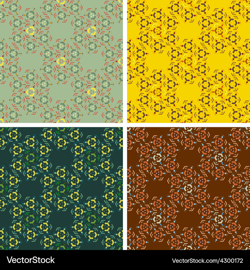 Seamless abstract art pattern set Vector Image