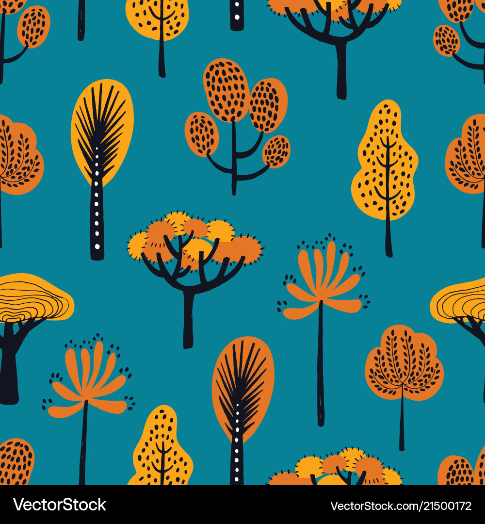 Seamless pattern with different hand drawn autumn Seamless pattern with different hand drawn autumn vector image