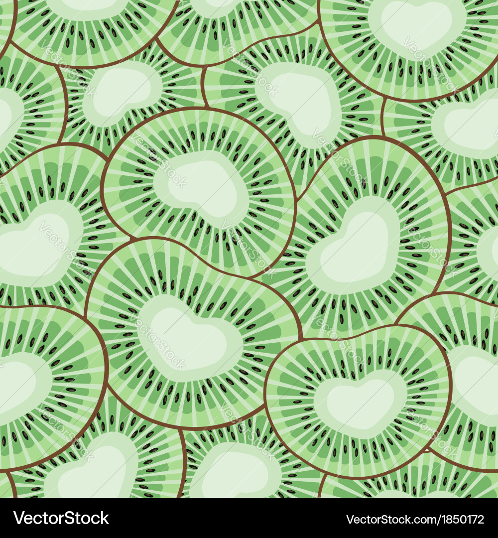 Seamless pattern with kiwifruit vector image