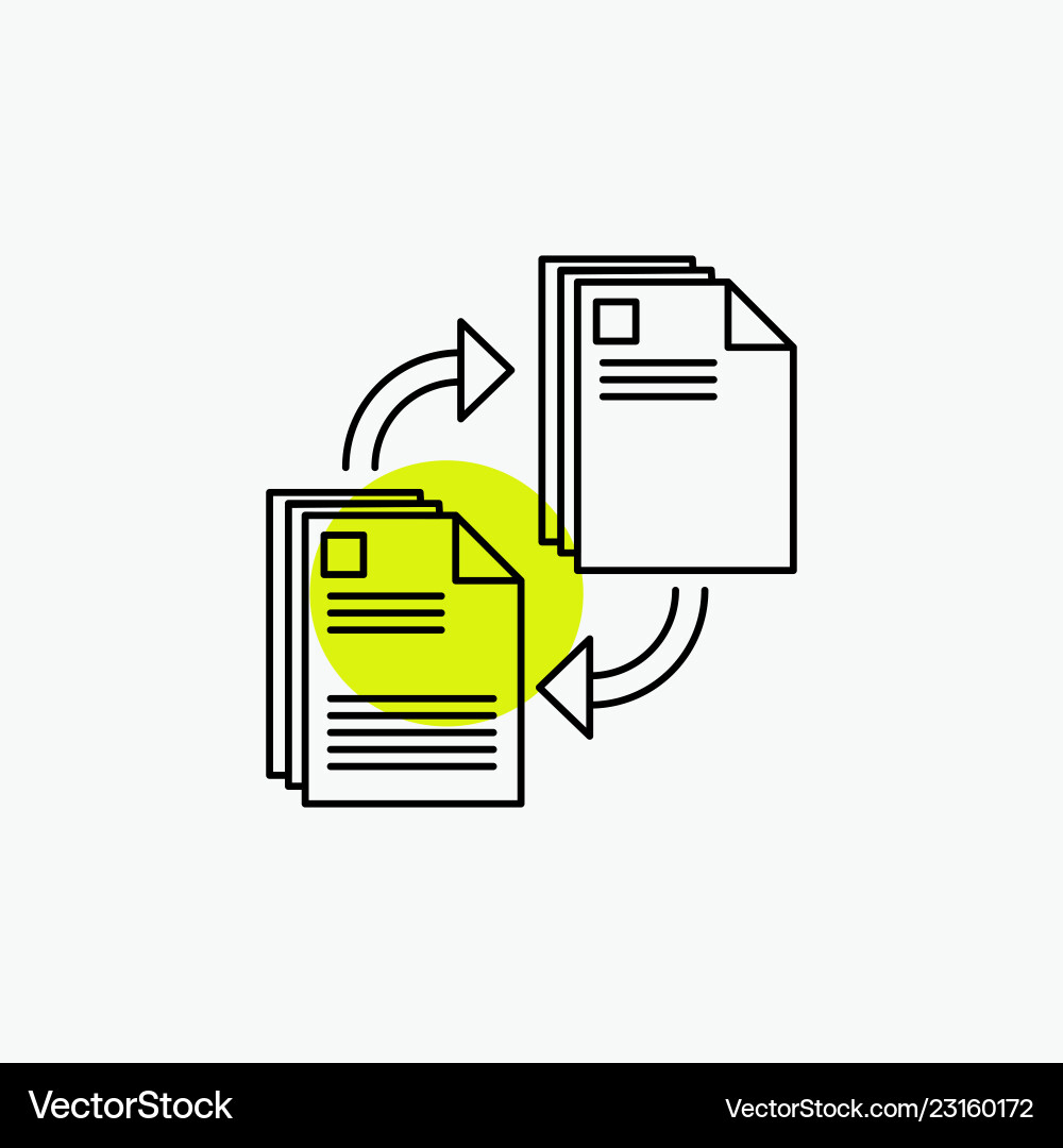 Sharing share file document copying line icon vector image
