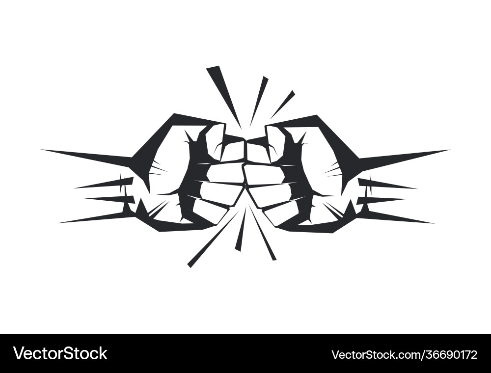 Two clenched fists bumping Vector Image