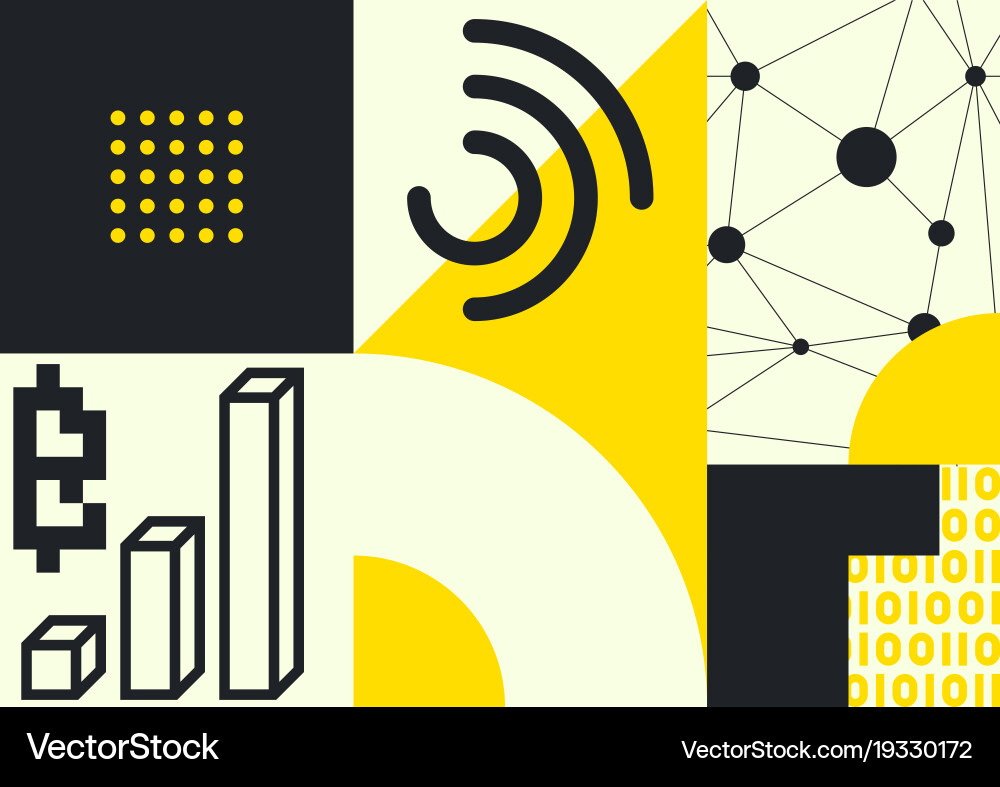 Typography horizontal banner for blockchain vector image