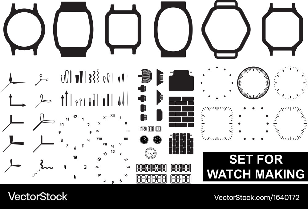 Watchmaking Components Set vector image