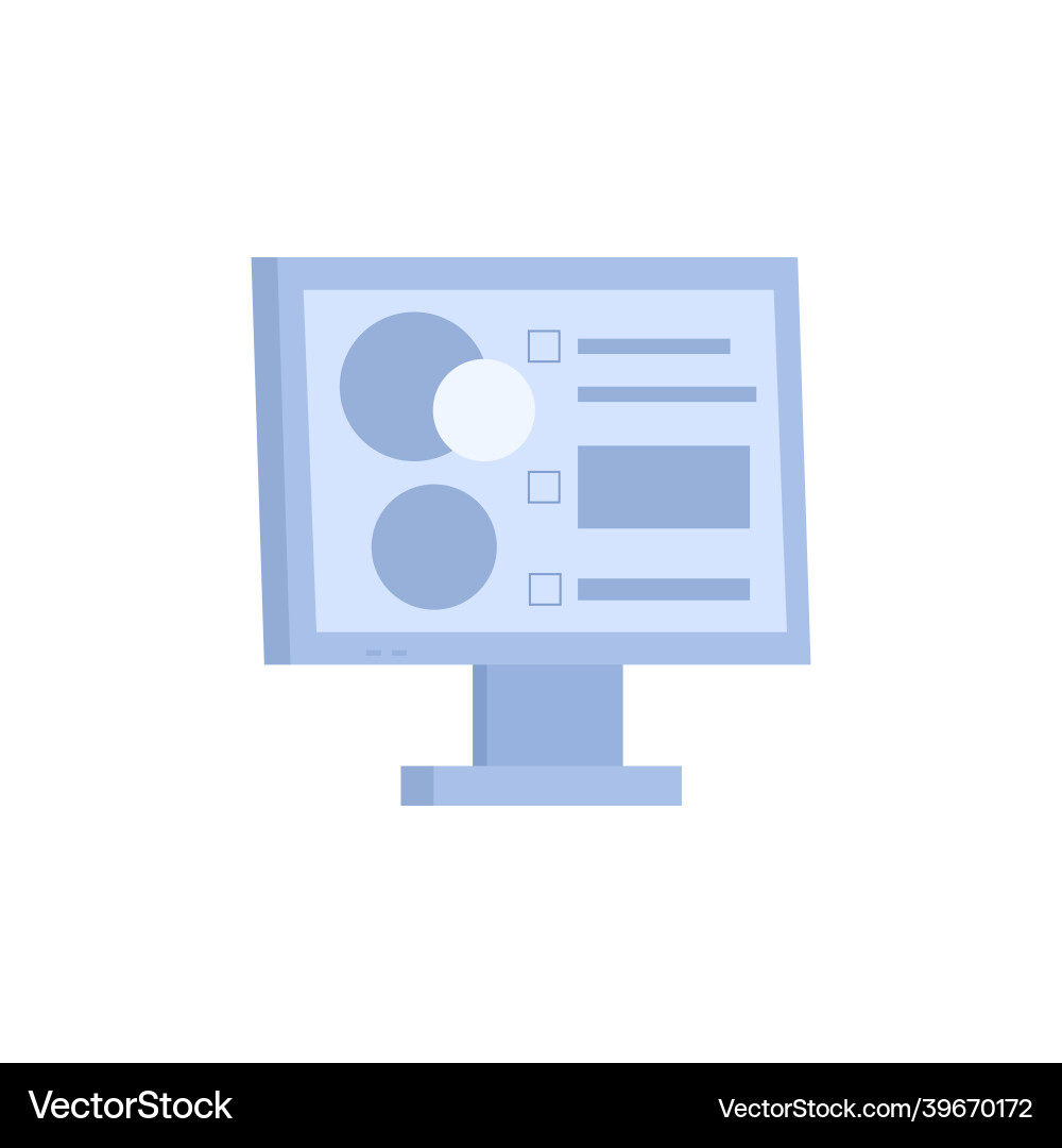 Web Analytics Charts on Screen Vector Image