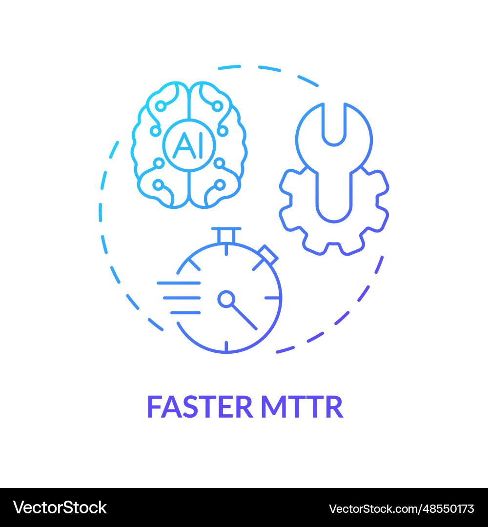 2d thin linear gradient faster mttr icon 2d thin linear gradient faster mttr icon vector image