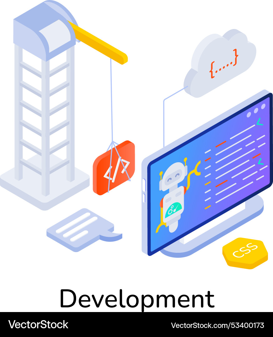 Basic rgbdevelopment software isometric style icon Vector Image