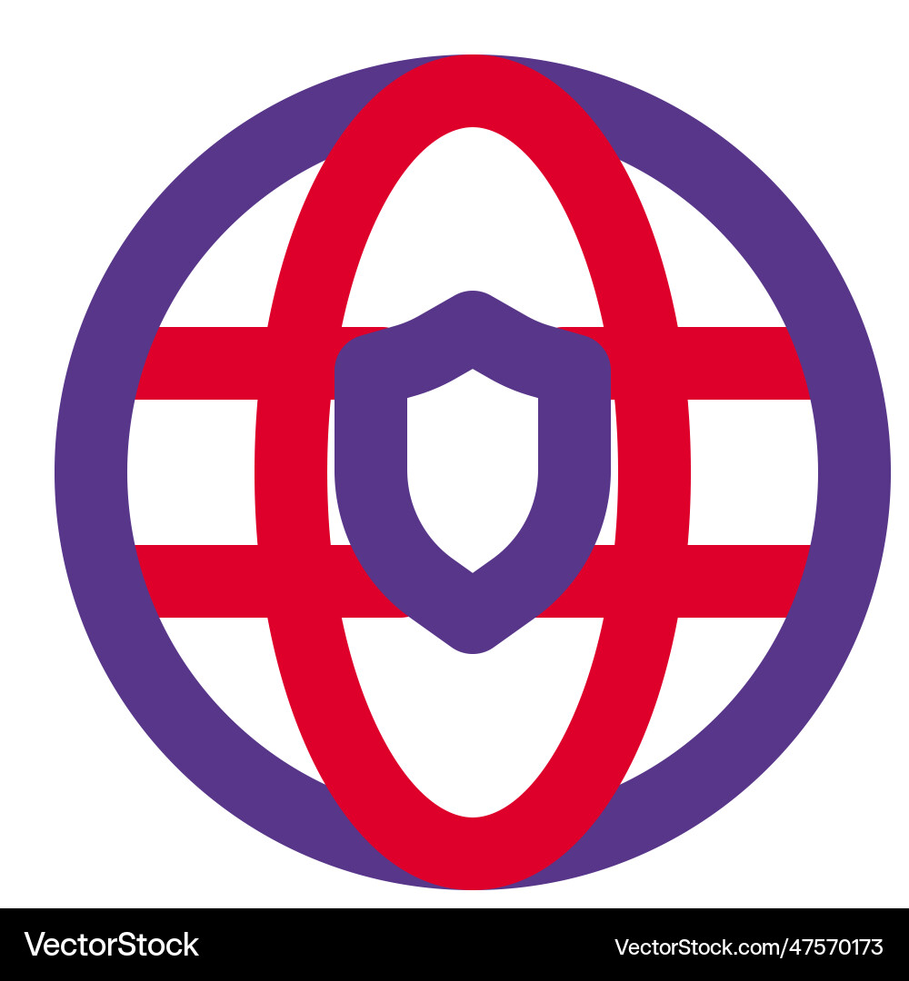 Browser with global security features vector image