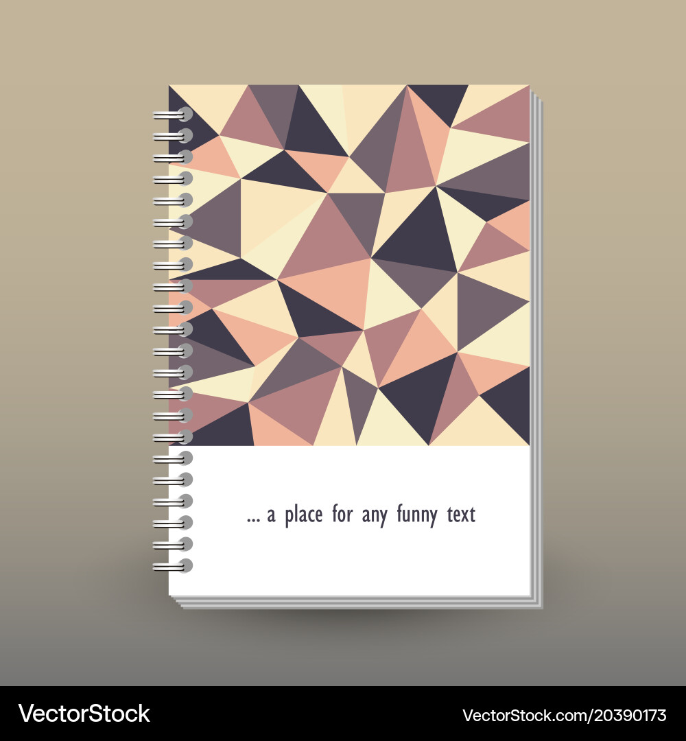 Cover of diary or notebook retro polygonal pattern vector image