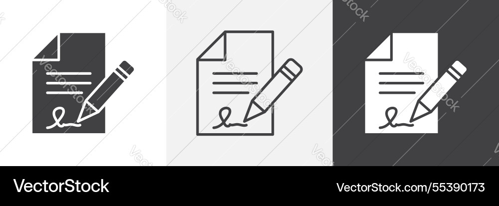 Document signed icons graphics pack vector image