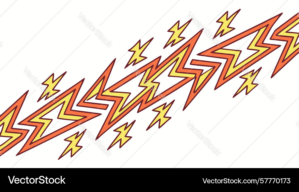 Dynamic lightning bolt pattern border design vector image