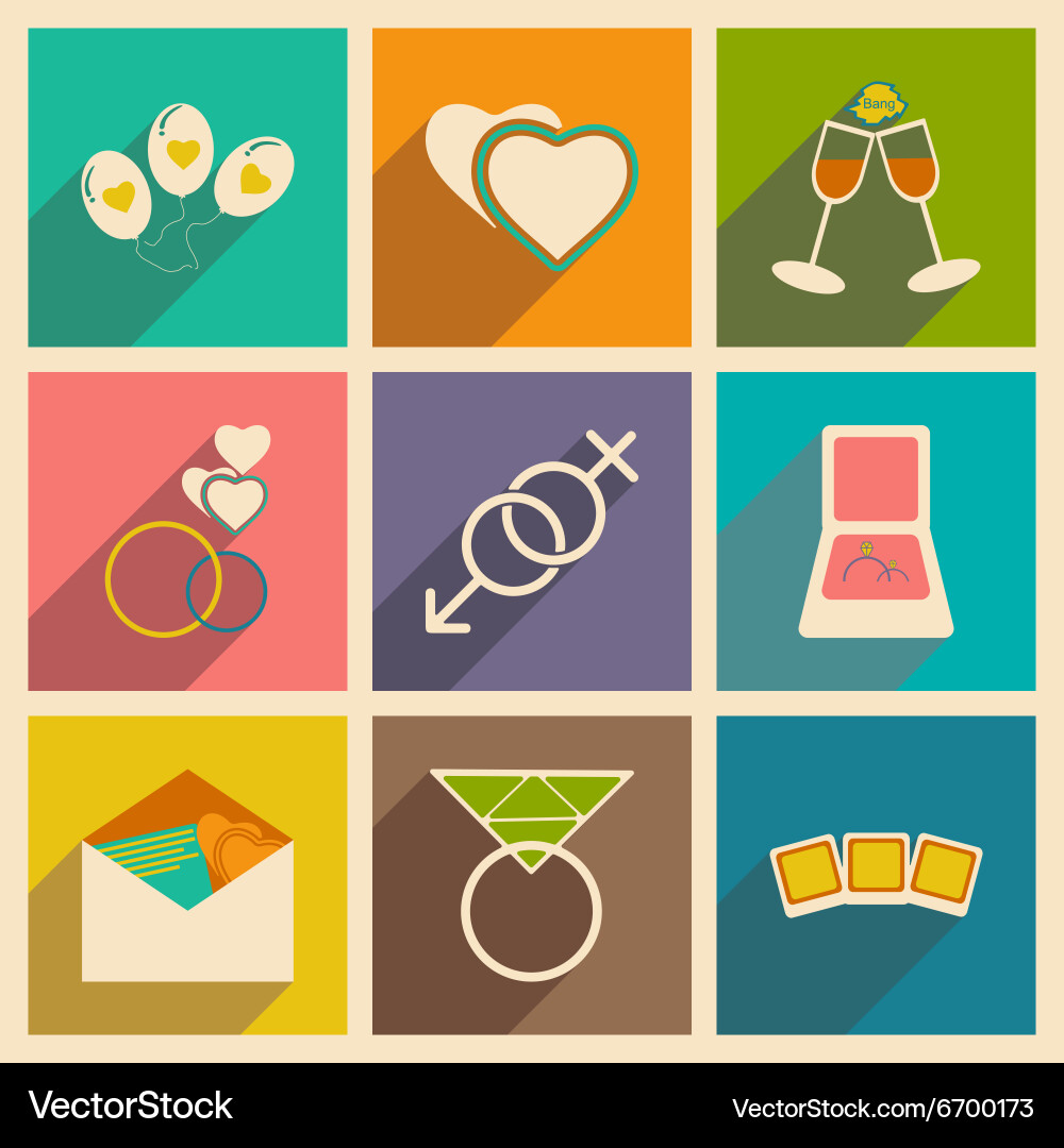 Flat with shadow concept and mobile application Vector Image