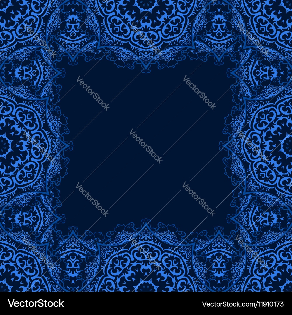 Frame with copy space from blue snowflake vector image