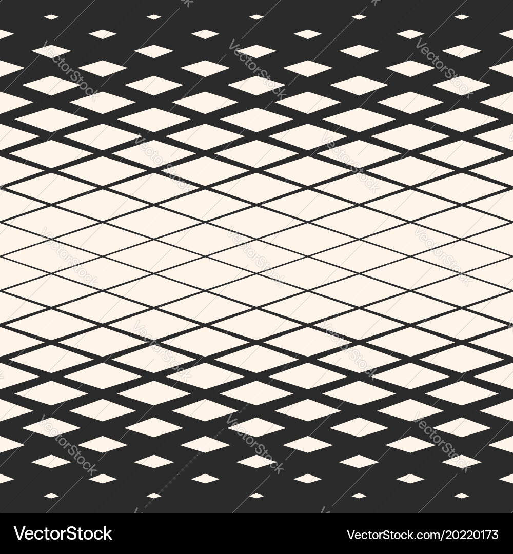 Halftone geometric seamless pattern diagonal grid vector image