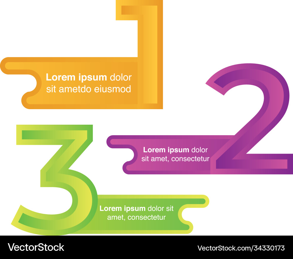 Infographic design template with numbers three Vector Image