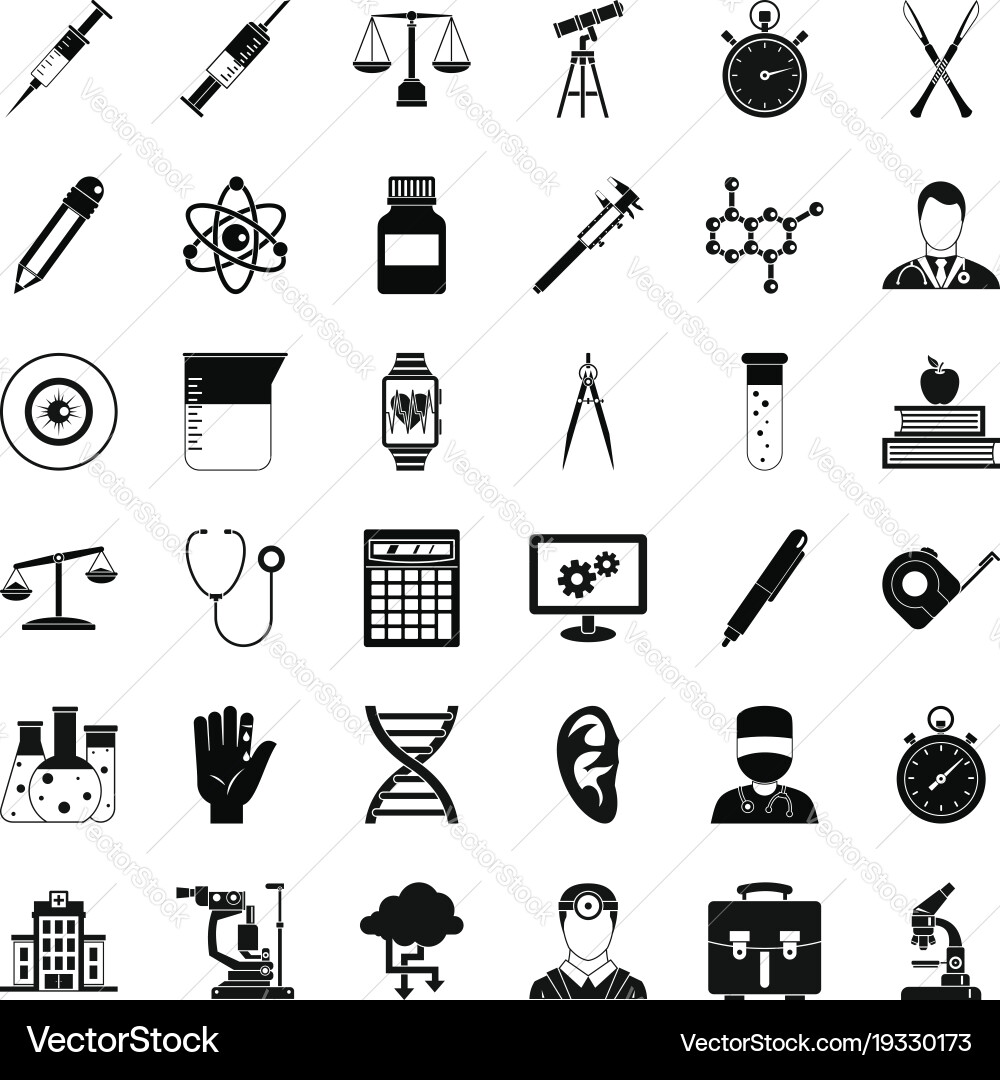Laboratory icons set simple style Vector Image