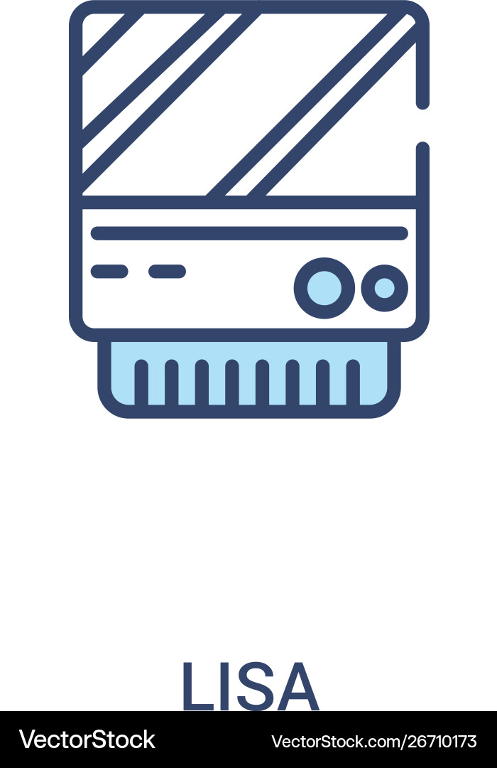 Lisa concept 2 colored icon simple line element Lisa concept 2 colored icon simple line element Vector Image