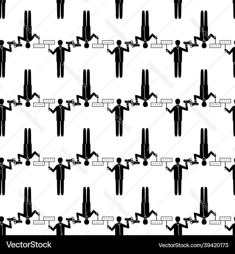 Man hand speaker pattern seamless Man hand speaker pattern seamless vector image