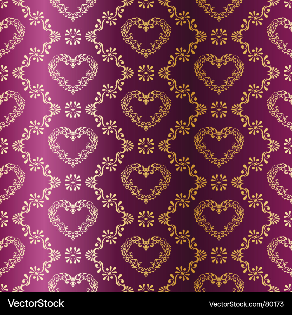 Metallic Heart Sari Pattern Vector Image