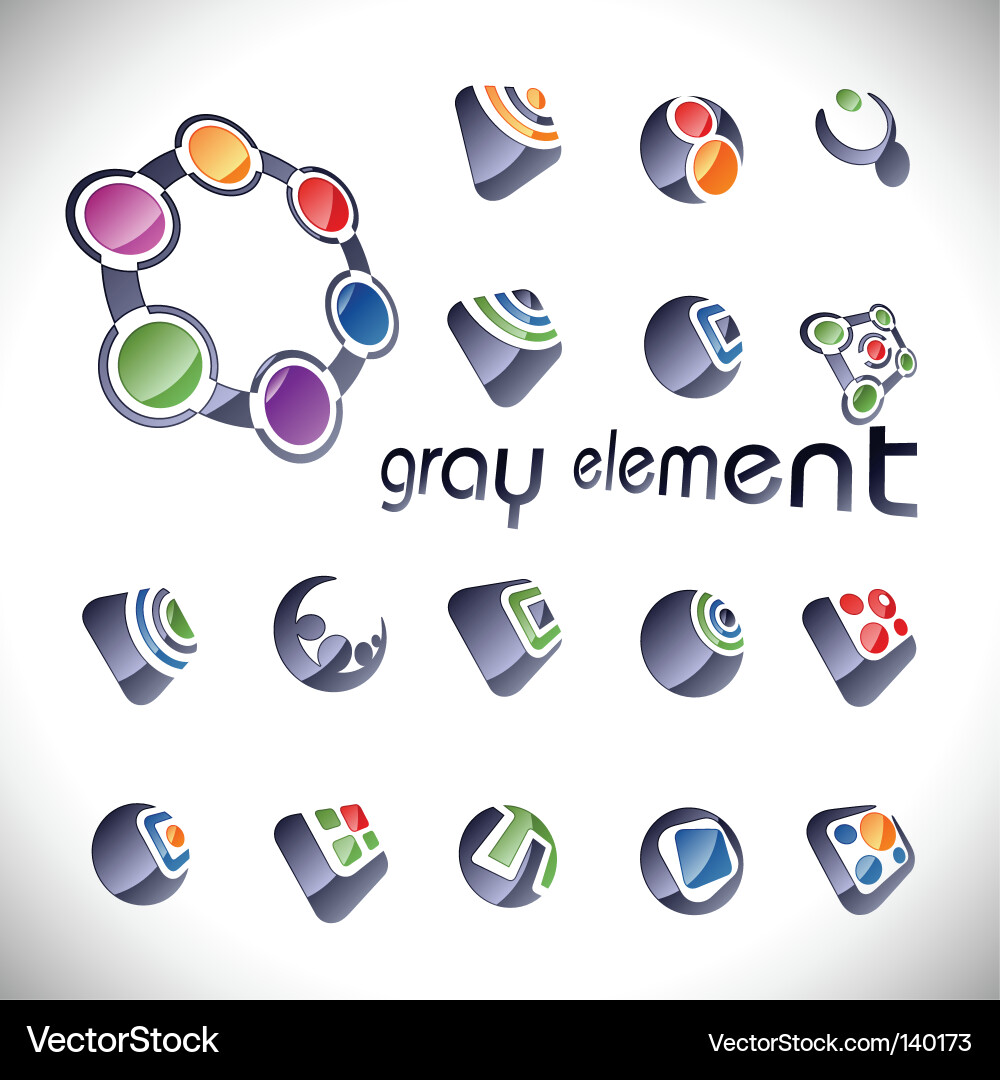Modern Geometric Icon Set Royalty Free Vector Image