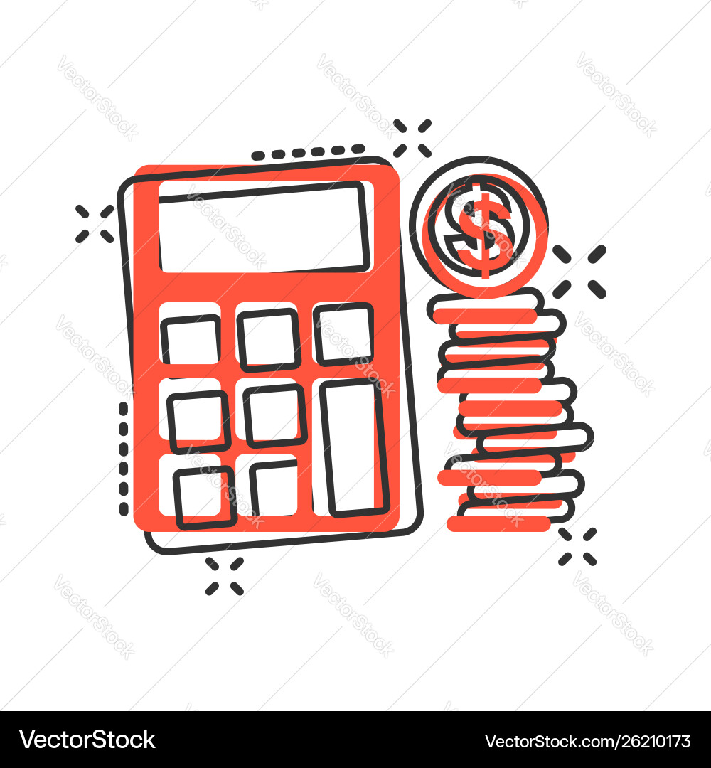 Money calculation icon in comic style budget Money calculation icon in comic style budget vector image