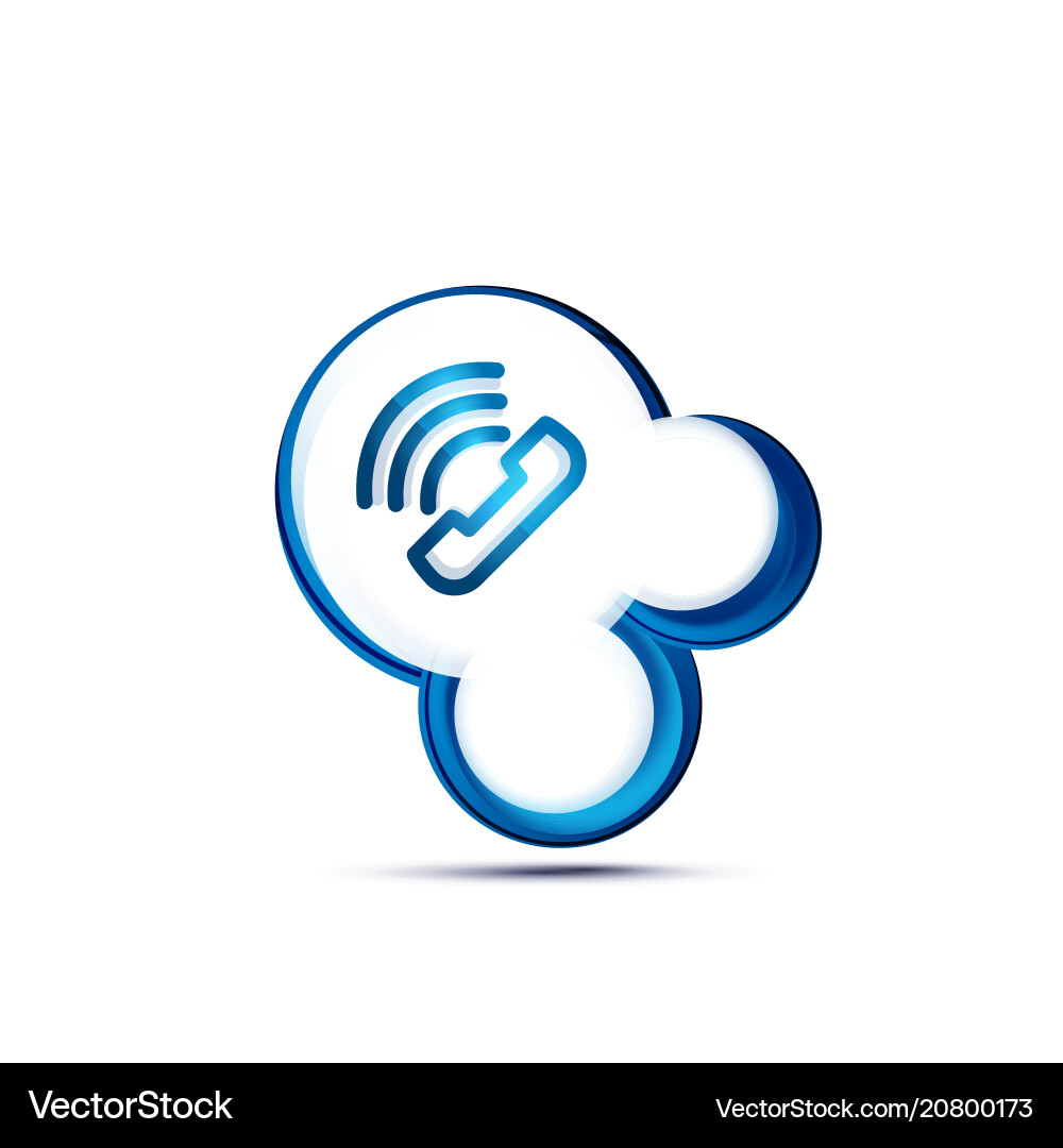Old fashioned phone button call center support Vector Image
