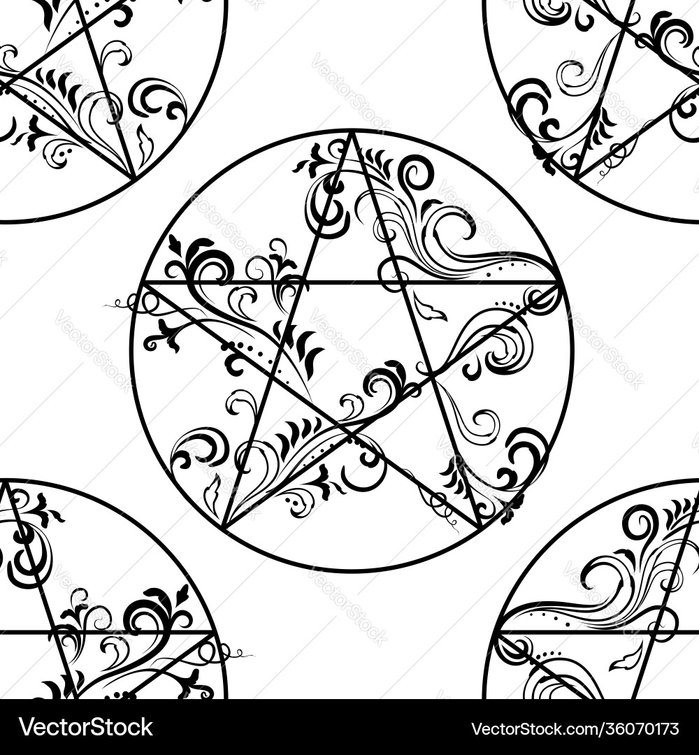 Pentagram occult symbol seamless pattern Pentagram occult symbol seamless pattern vector image