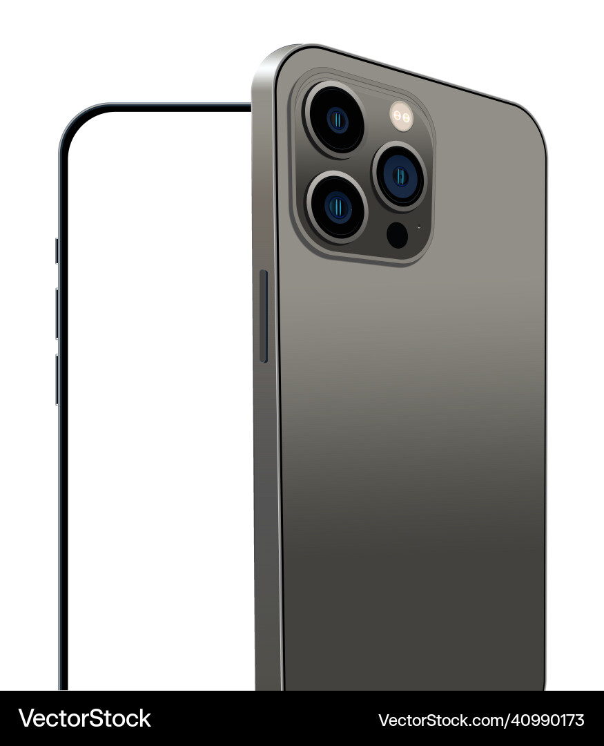 Realistic set of smartphone graphite color vector image