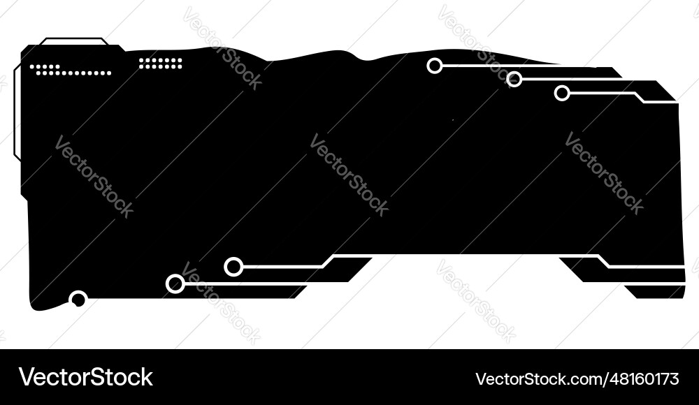 Rectangular design clipart in tech style isolated vector image