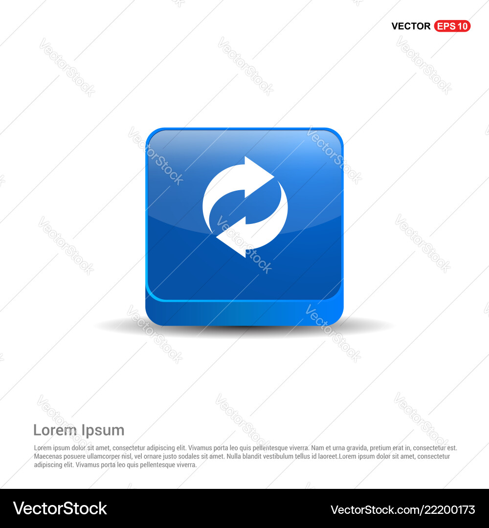 Reload icon - 3d blue button Reload icon - 3d blue button vector image