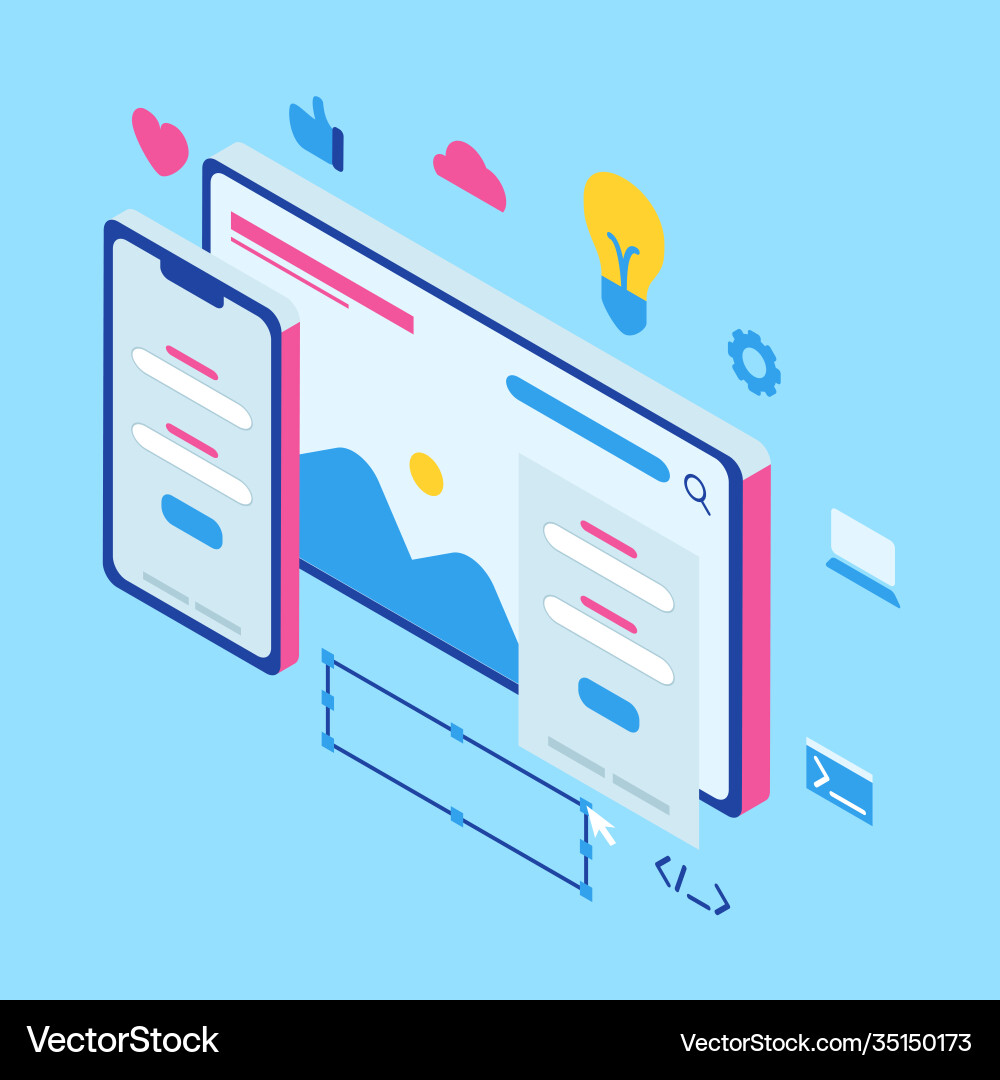 Responsive website development rwd concept Responsive website development rwd concept Vector Image