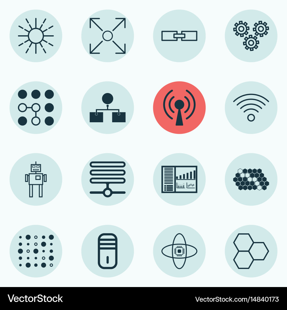 Robotics Icons - Branching & Mechanism vector image