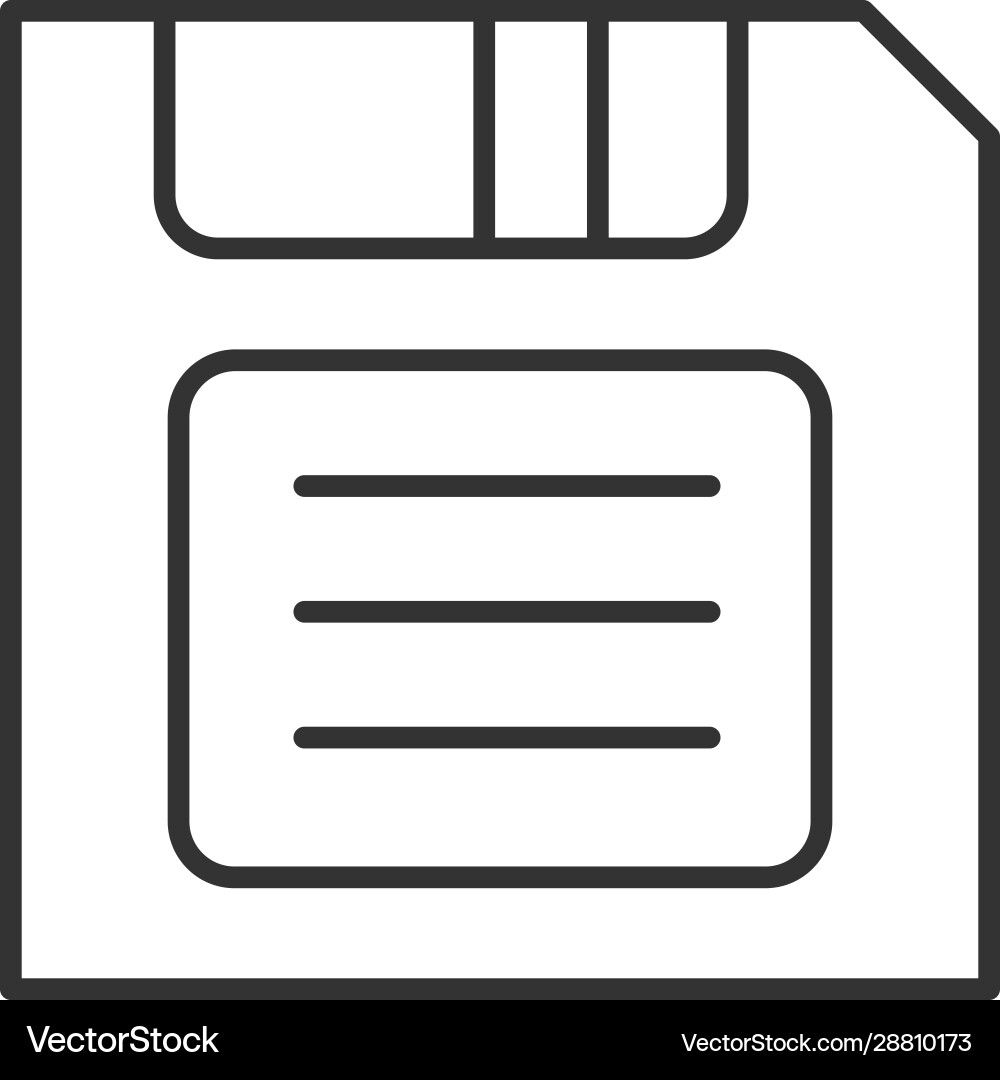 Save button linear icon vector image