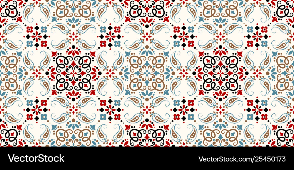 Seamless pattern based on ornament paisley bandana Seamless pattern based on ornament paisley bandana vector image