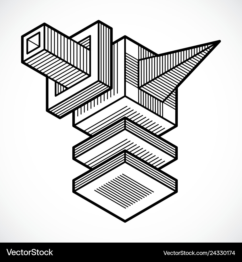 3d design abstract cube shape 3d design abstract cube shape vector image