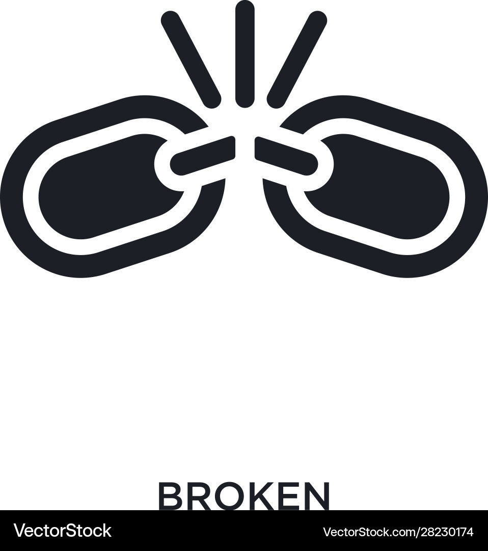 Broken isolated icon simple element from vector image