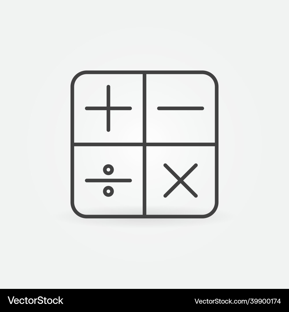 Calculator or math operations linear Calculator or math operations linear Vector Image