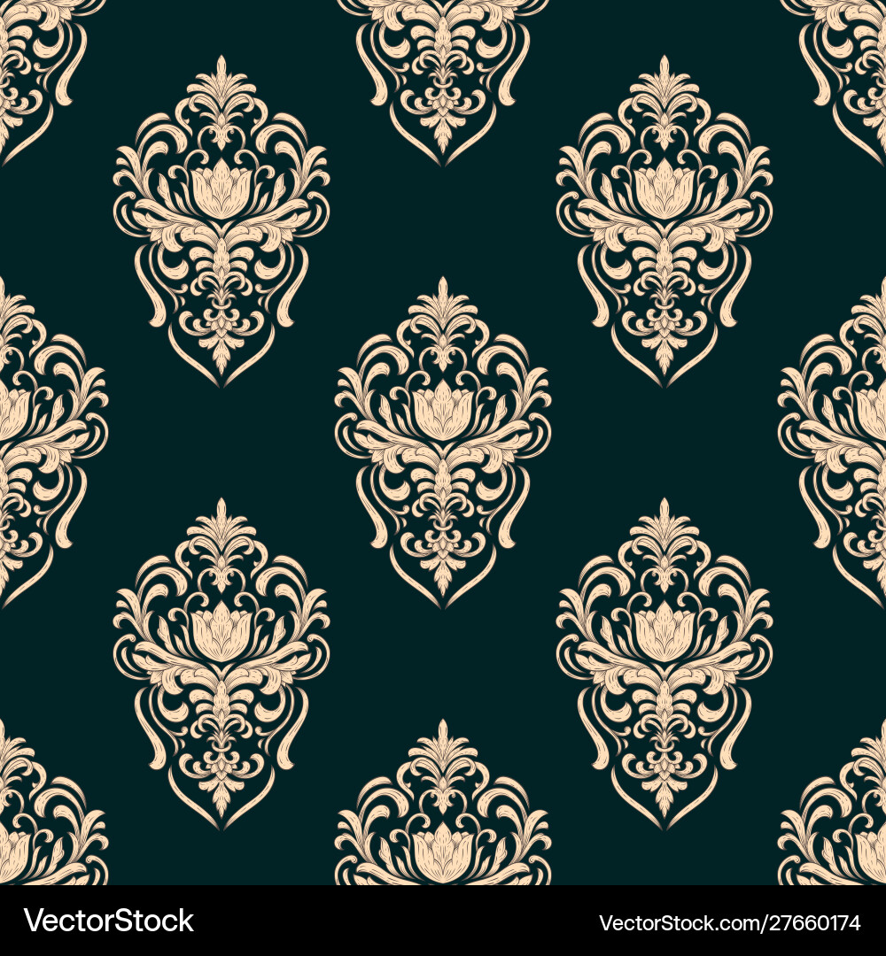 Damask seamless pattern background Damask seamless pattern background vector image
