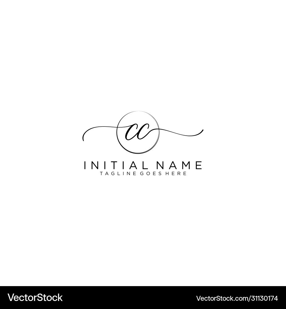 Elegant CC Initial Logo with Circle Vector Image